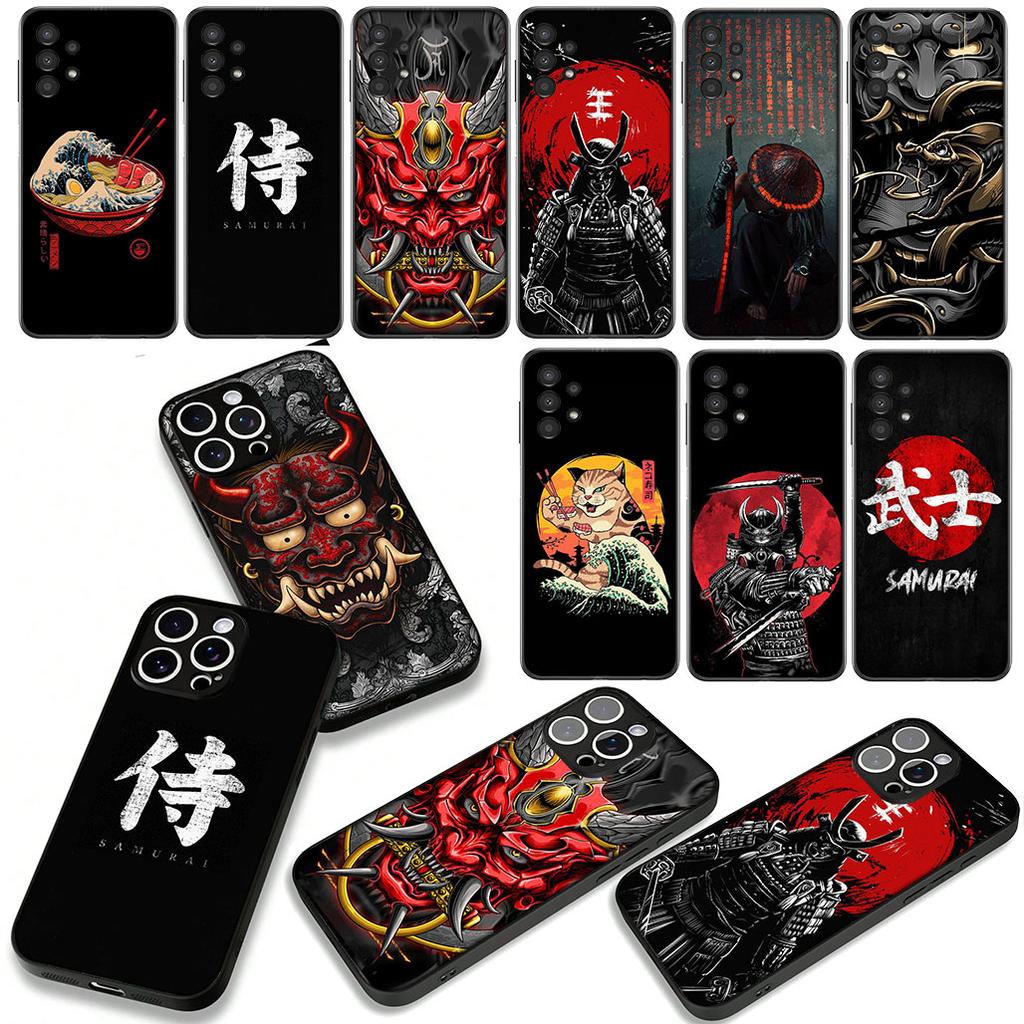 Japanese Style Samurai Hannya Unique Phone Case for iPhone 17 16 15 14 13 12 11 Series Pro Max Plus Double Layer Protection