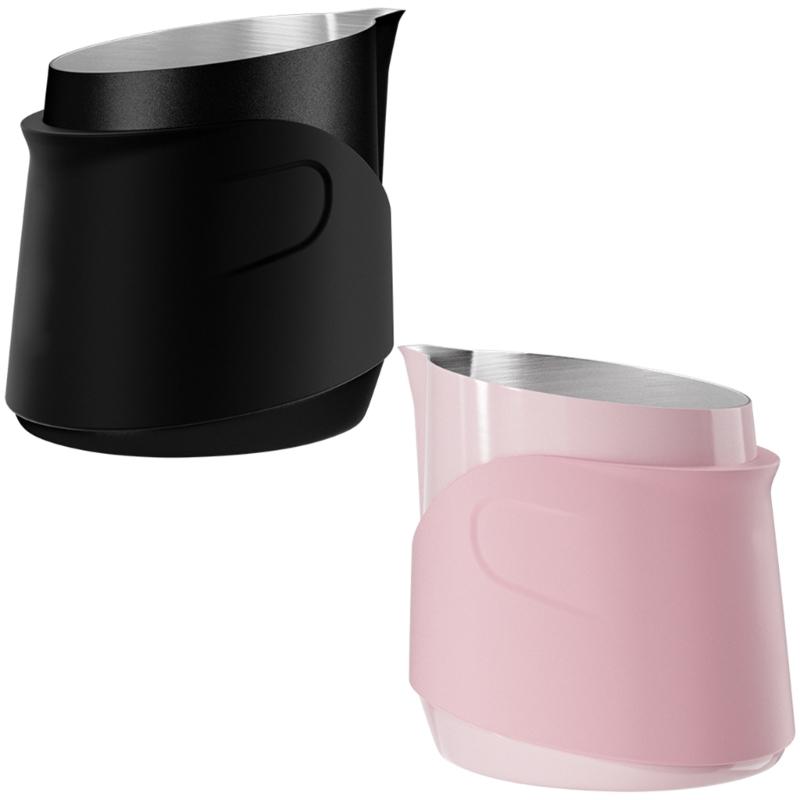 Professional Coffee Art Tool With Ergonomic Handleless Designs For Latte Pouring Control Practical Frothing Jar rosa
