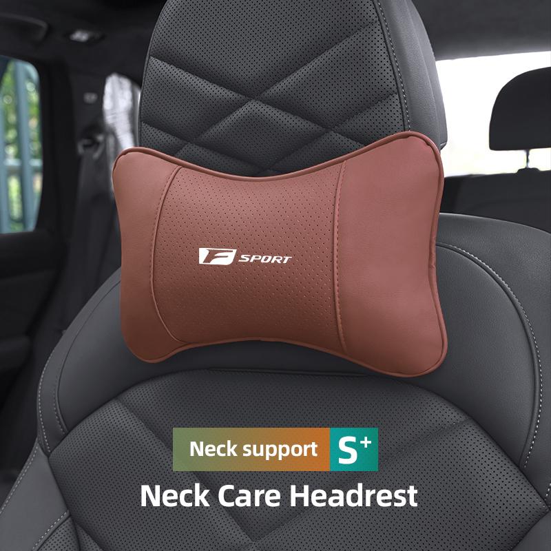 Car Leather Headrest Seat Head Support Neck Pillow For Lexus F SPORT IS250 IS200 CT200h GS300 LS430 RX450h LX570 IS300 ES300h KN8