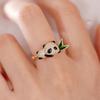 Yanyu Ke Panda Bamboo Open Ring: National Style, Exquisite Niche Design, Perfect Gift for Girlfriends