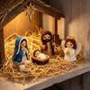 DIY Holiday Crafts for Kids 3D Nativity Bead Craft Kit Christmas Decoration, Beaded Handmade Figures Scene Figurine Set Adults Family, Home