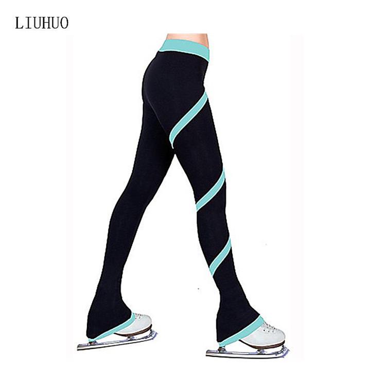 LIUHUO Vícebarevné spirálově pruhované kalhoty na bruslení pro děti, ženy a dospělé