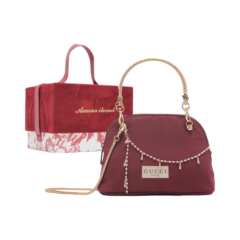 Косметичка Gucci в стиле DIY Ретро Золотой Жемчужный Кулон Элегантная Свадебная Подарочная Коробка Ретро Классическая Мода Красная Свадебная Сумка Подарочная Коробка золотой