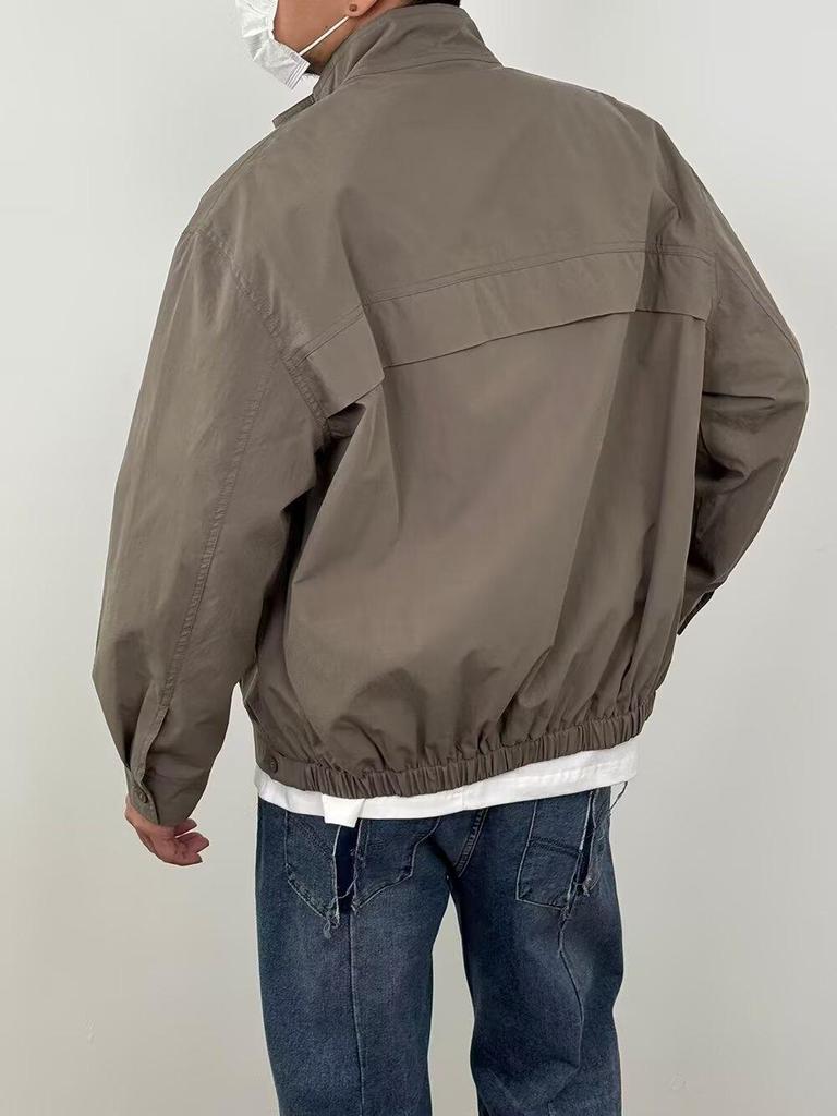 2025 Spring/Autumn Japanese Retro Loose Casual Plain Color Workwear Jacket