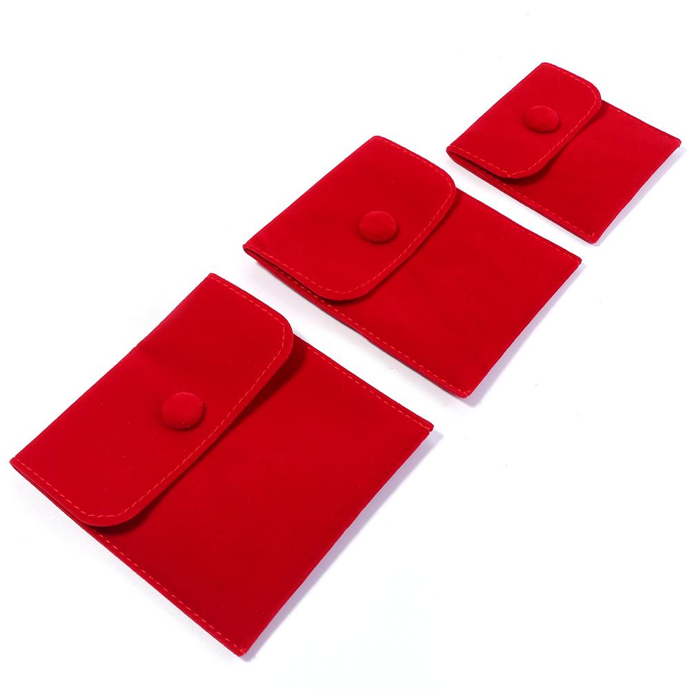 1pcs Jewellery Pouch Packaging Bag Soft Velvet Snap Button Gifts Packing Bag For Storing Rings Bracelets Necklace Accessories