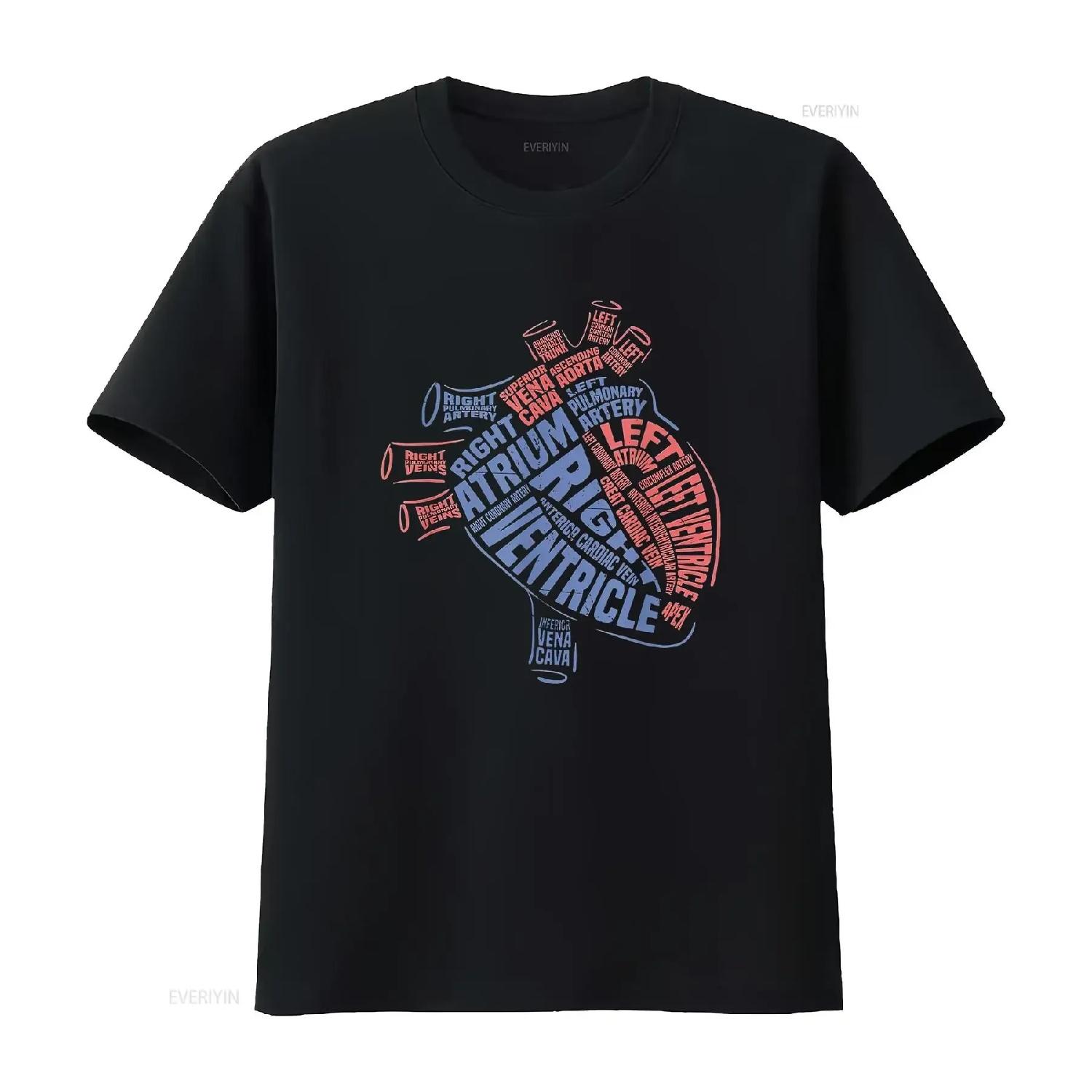 

Womens Anatomical Heart Medical Parts Of Anatomy T Shirt vintage Washed Stretched Breathable Soft streetwear Comfortable XXXXXL