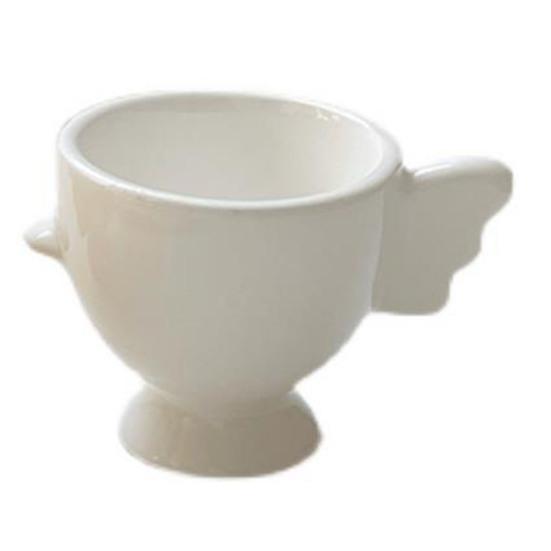 Чашка для яиц Усиленное основание Сплошной цвет Нескользящая ручка Хороший захват Легко чистится Держатель спонжа для макияжа Мини-завтрак Керамический держатель для яиц Использование в столовой белый 928₽