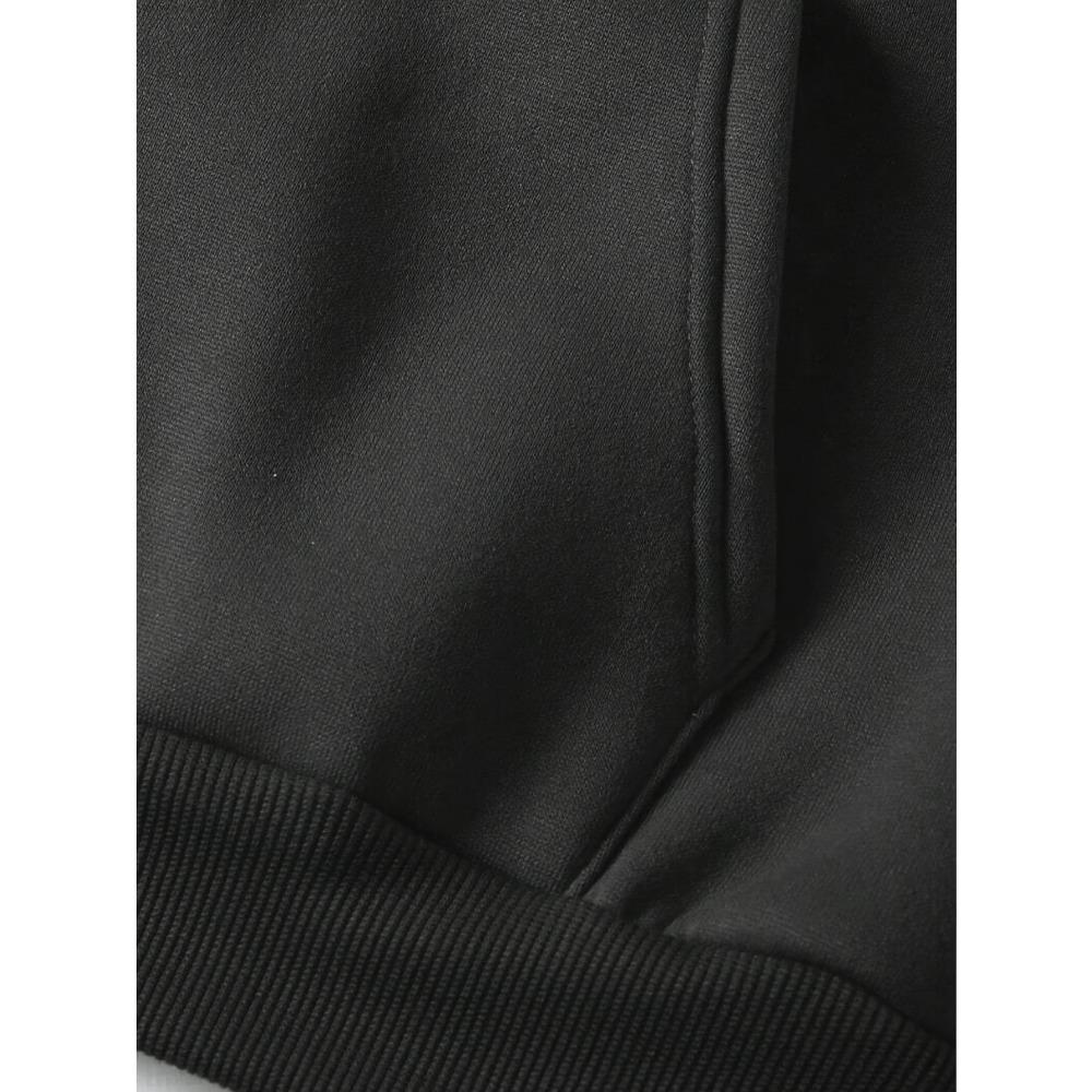 Herren Komplettset Sturmhaube mit Reißverschluss-Hoodie - Schwarz-Weißes Muster Sportbekleidung, Verstellbare Doppel-Mütze Warmer Übermantel