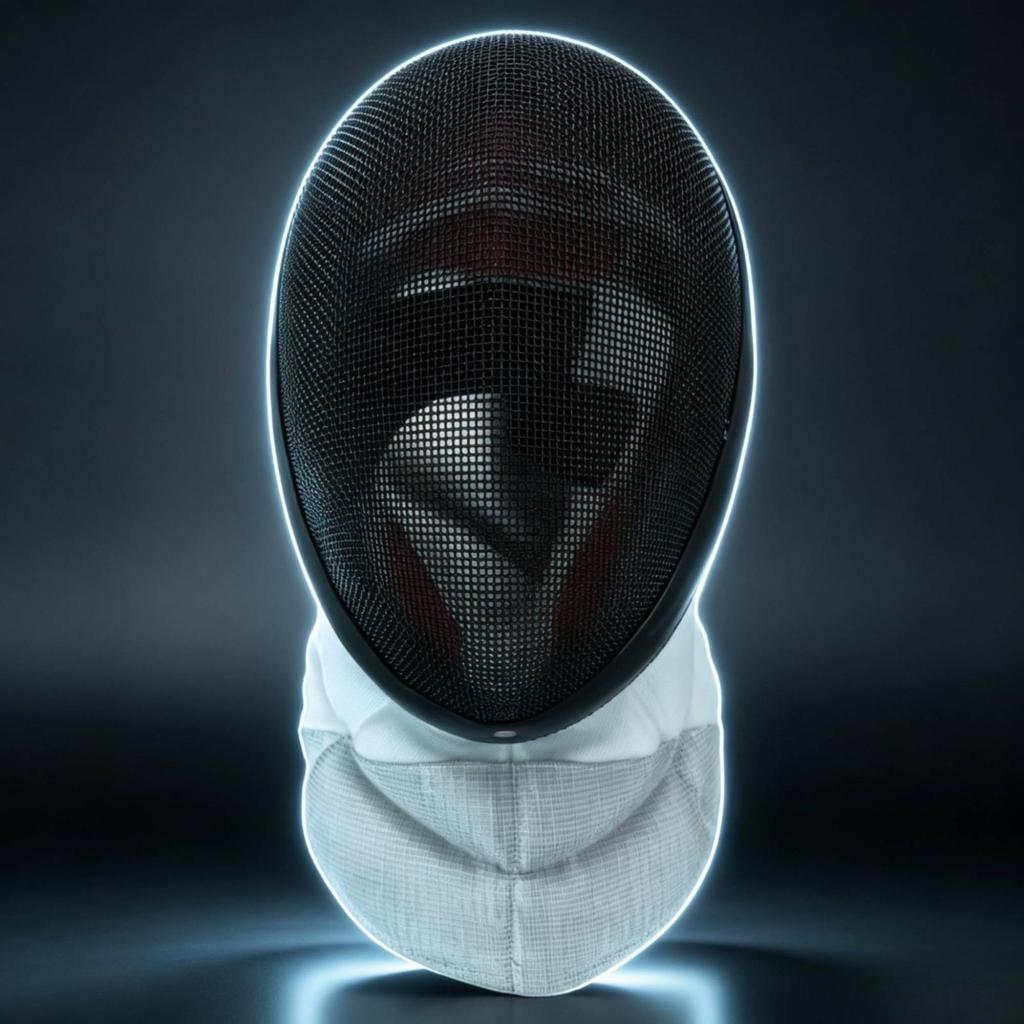Foil Fencing Mask Clear Vision with Bib Adjustable for Sparring