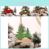 Country Wooden Christmas Tree Animal Car Hanging Ornament Home Decor Gift Accessory Carved Wood Slice