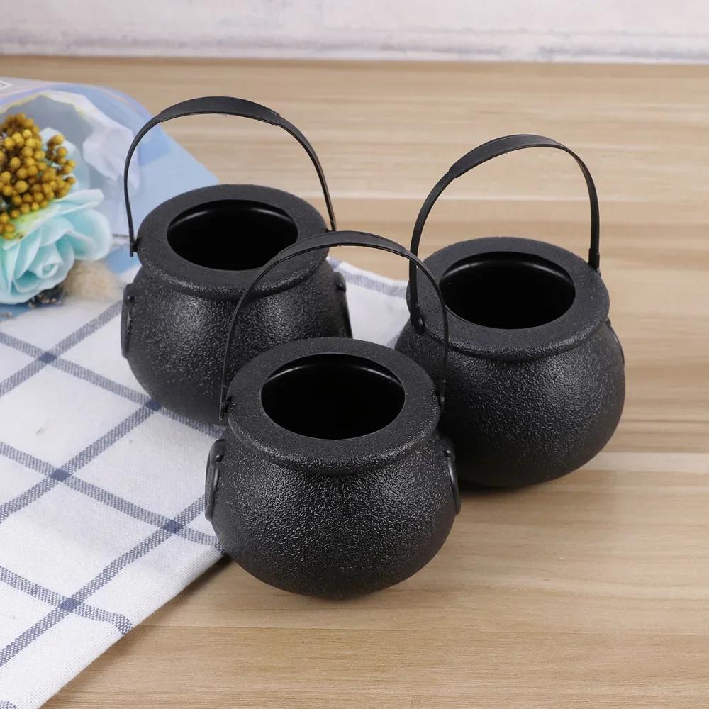 10pcs Candy Bucket Witchs Cauldron Trick or Treat Halloween Party Favor Candy Holder for Children