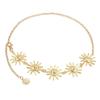Fashion Smiley Face Metal Sunflower Waist Chain Women'S Niche Personality Body Chain Adjustable Skirt Waist