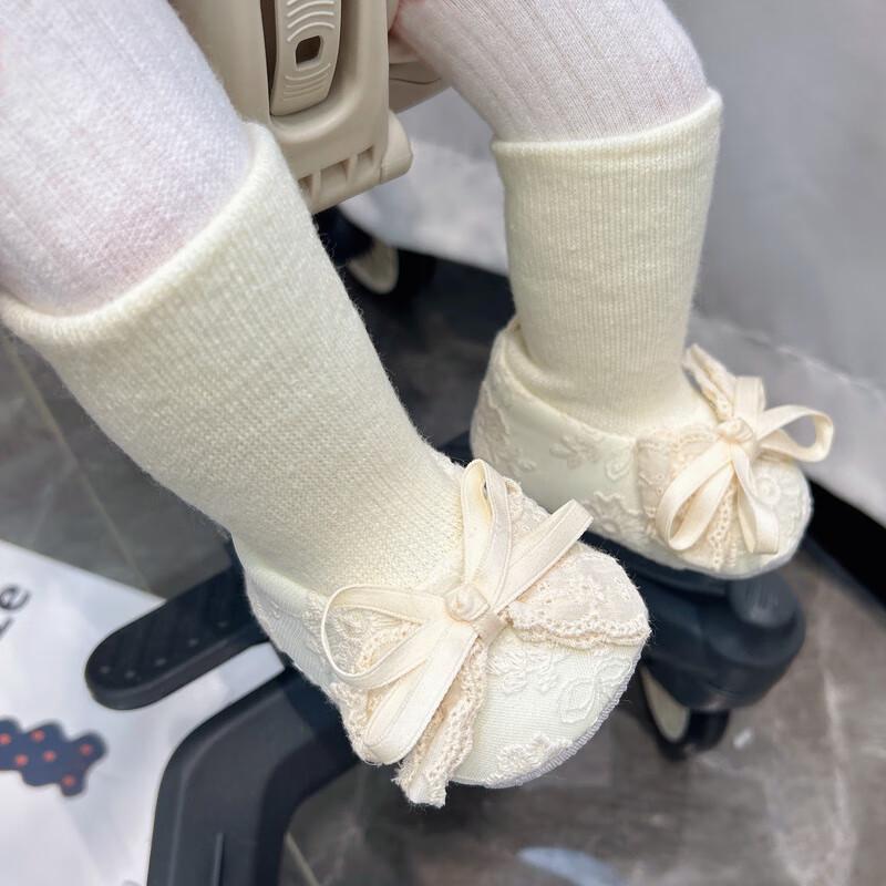 Baby Girl Plush Warm Soft Sole Shoes, Anti-Drop 6-12 Months, Autumn/Winter