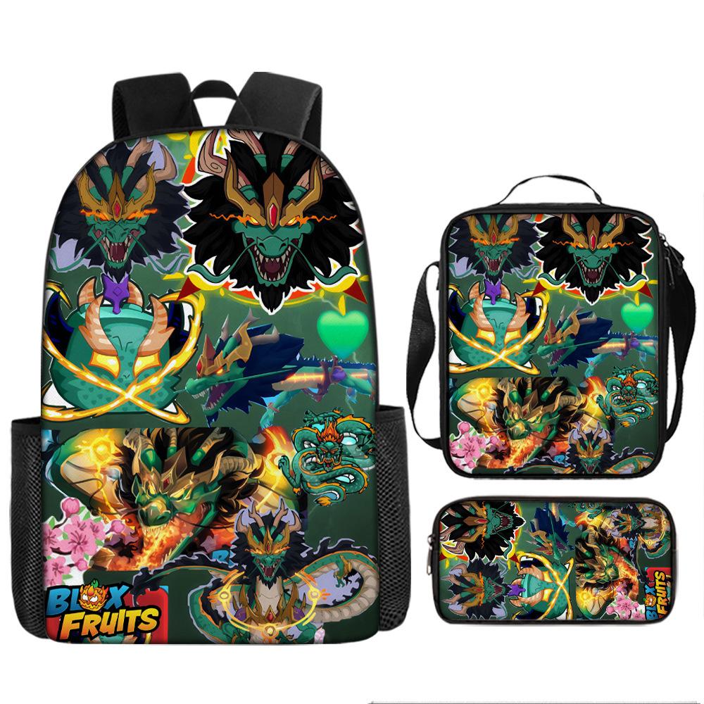 Blox Fruits Sac à dos pour école primaire et secondaire Sac à dos pour enfants Sac à dos grande capacité Sacoche Trousse schoolbag