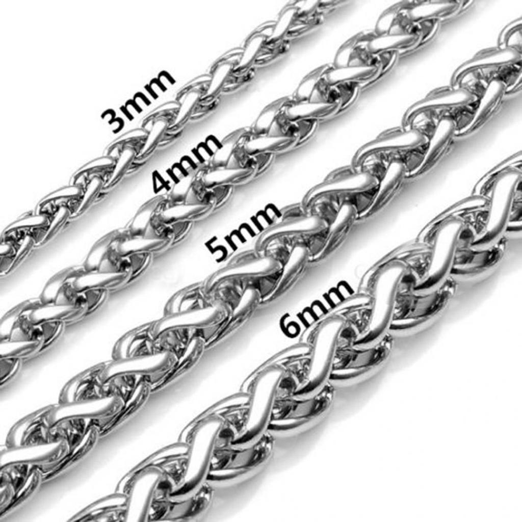 3//5//7mm MENS Boys Chain Black Tone Curb Link Stainless Steel Necklace 18-36/'/'