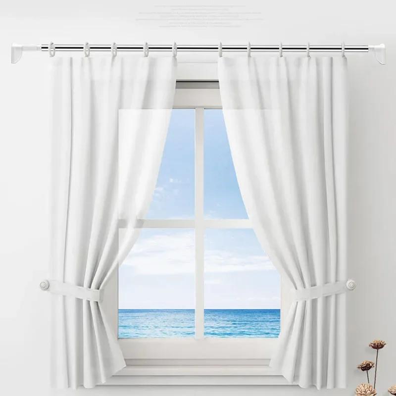 Adjustable Telescopic Rod Stainless Steel Clothes Rail Hanger Rod Clothes Rail Wardrobe Fixed Clothing Rack Varal Drying Rack
