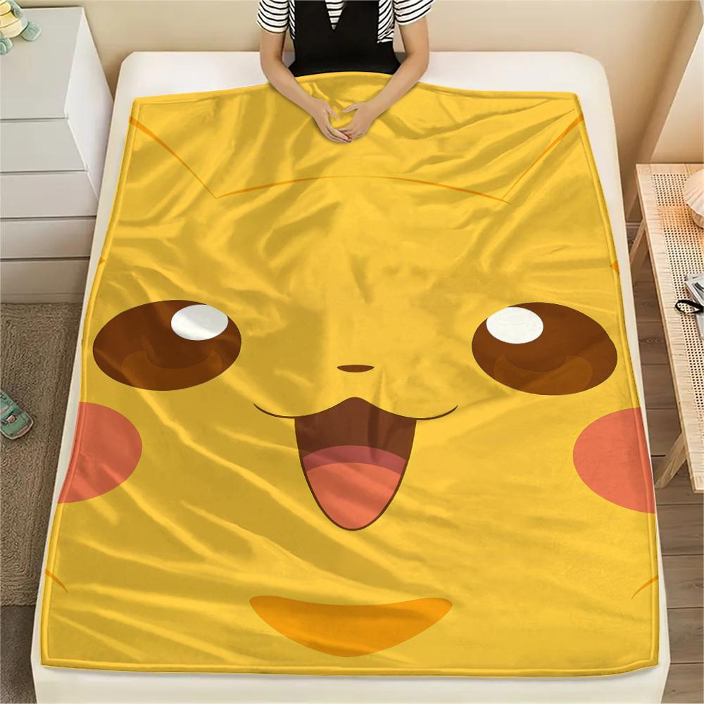 Pikachu Pokémon pattern Flannel Blanket, High quality Comfortable for All Seasons, Home Decor, Warmth and Comfort, Perfect for Gifts.