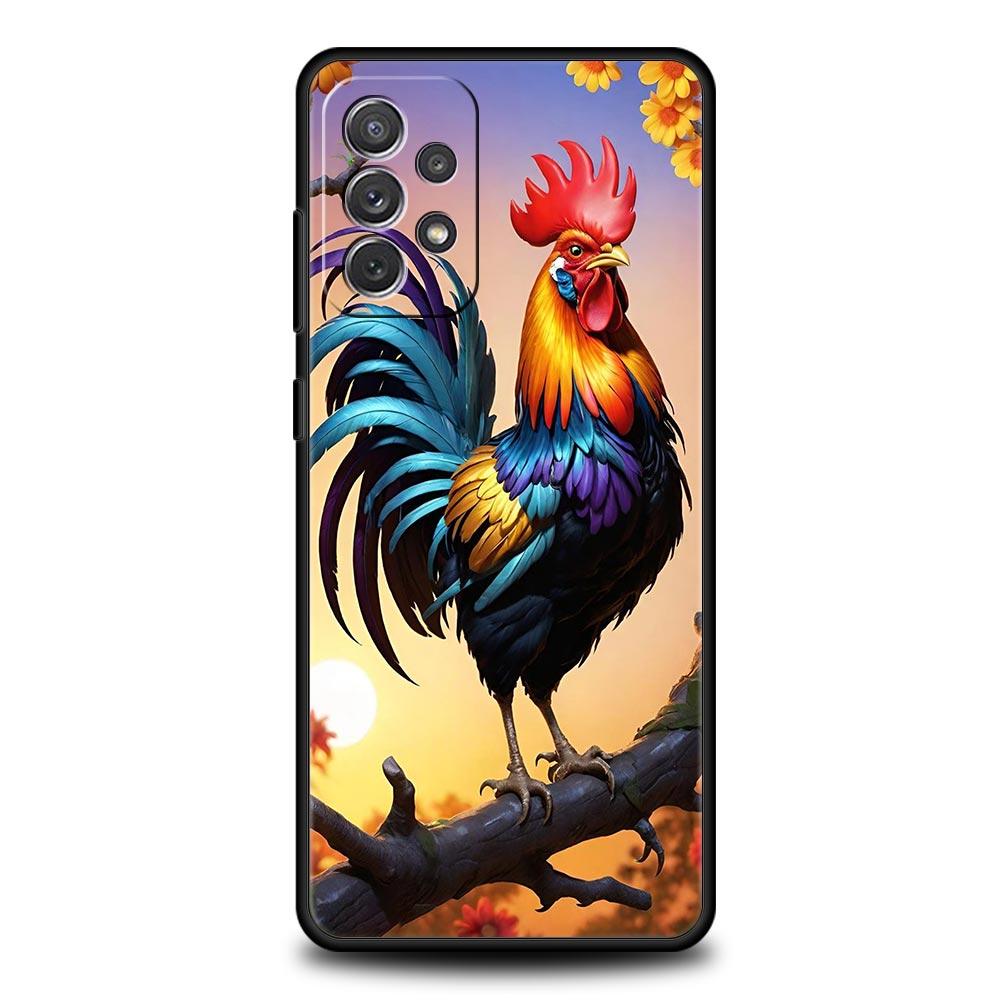 Cock Rooster Chicken Phone Case For Samsung Galaxy A17 A07 A55 A35 A25 A15 A05 A33 A31 A23 A21s A13 A41 A73 A53 A51 A71 5G Cover