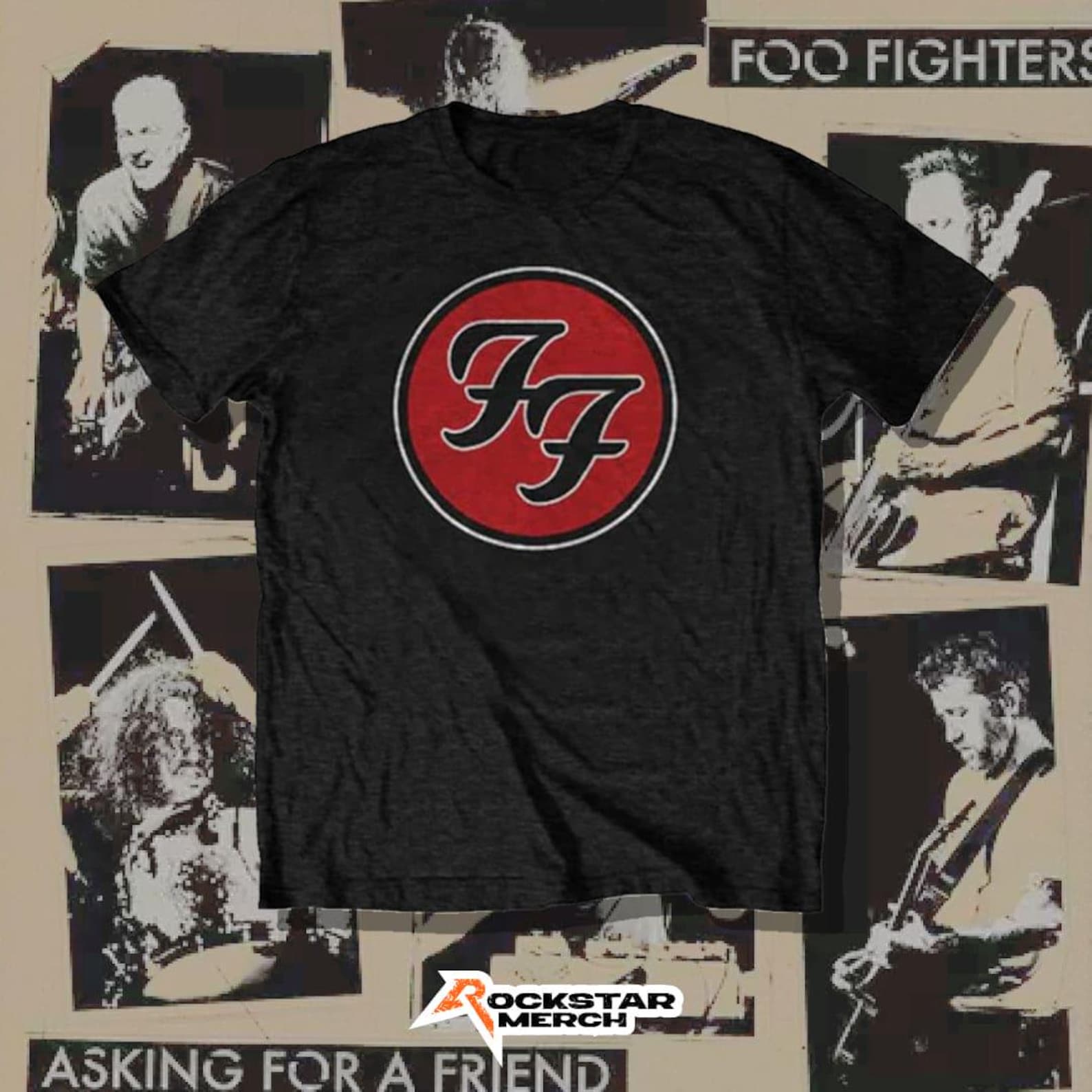 FOO FIGHTERS FF Logo Band T-Shirt L