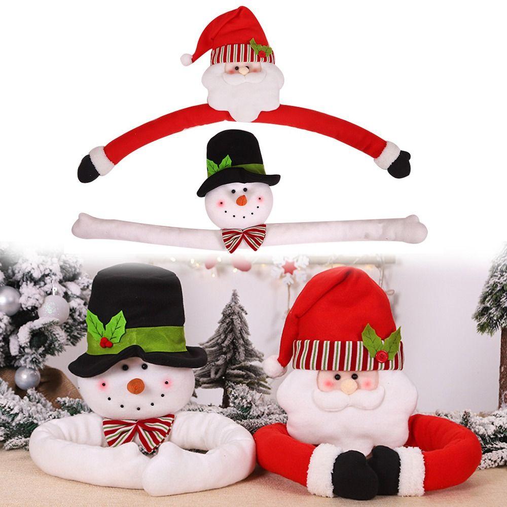 Bewegliche Arme Weihnachtsbaumspitzen Festliche Dekoration Weihnachtsbaumschmuck Weihnachtsmann Schneemann Umarmung