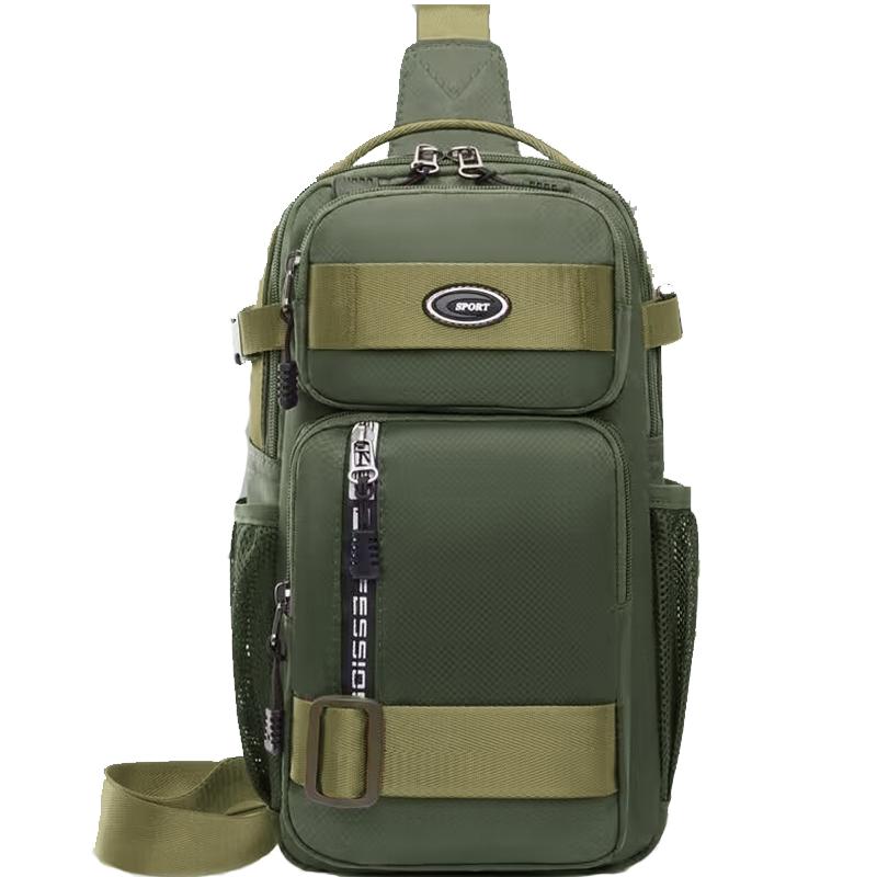 Waterproof Multi-Pocket Sling Bag for Men Anti-Theft Chest Bag with Port Casual Sports Crossbody Bag for Hiking Travel Outdoor