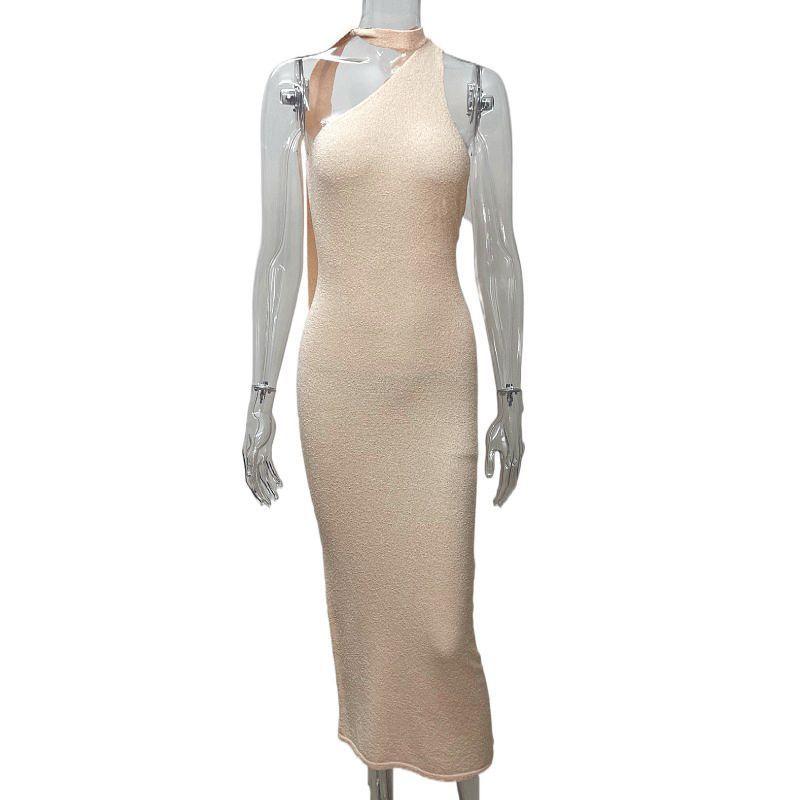 Rochie de petrecere de nuntă pentru femei la modă Rochii tricotate sexy și picante cu gât halter