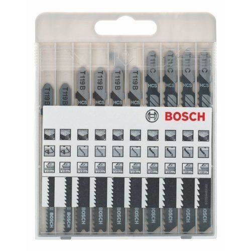 Coffret de lames pour scie sauteuse - bosch - x-pro line sts - 10 pièces - acier - basic for wood