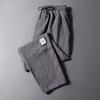 Casual pants men's spring, autumn and summer new ice silk thin straight loose large size sports nine-point pants