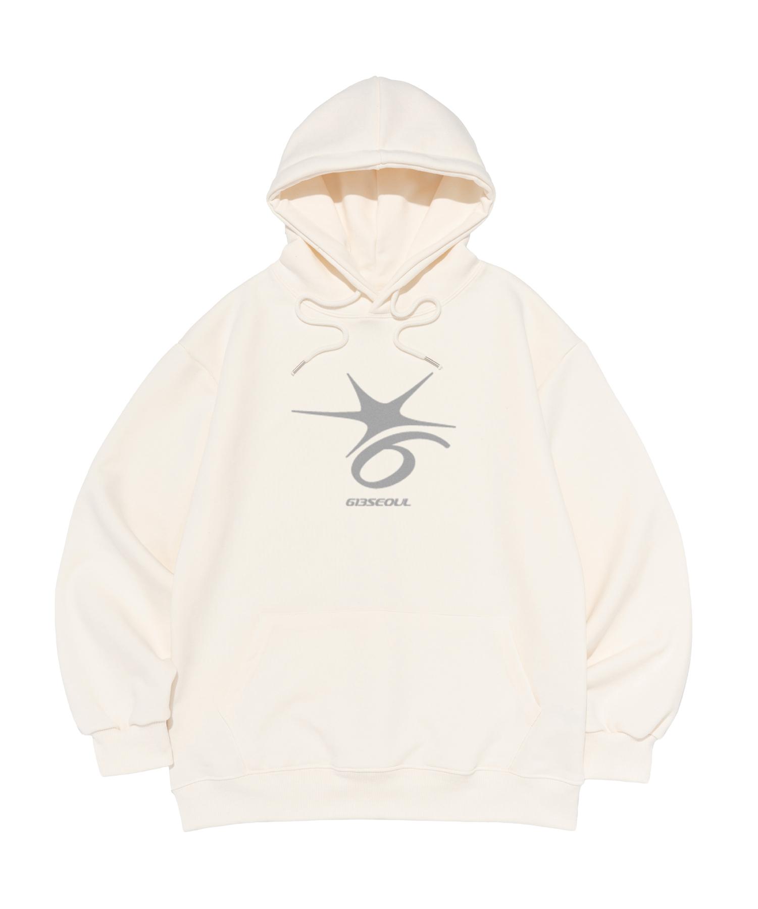 Худи с шеститочечным логотипом 613 Seoul Crack (слоновая кость) S (No Brushed Fabric)