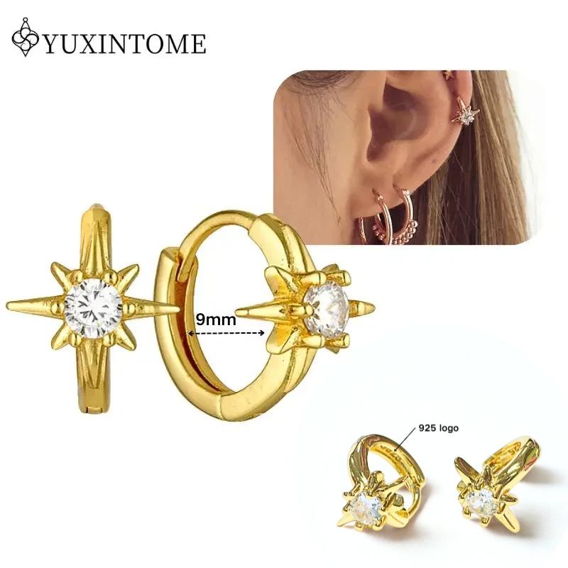 Dames 925 Zilveren Oorstekers Kristal Zirconia Waterdruppels Stud Hoops Goud Huggie Oorbellen Premium Luxe Feest Sieraden