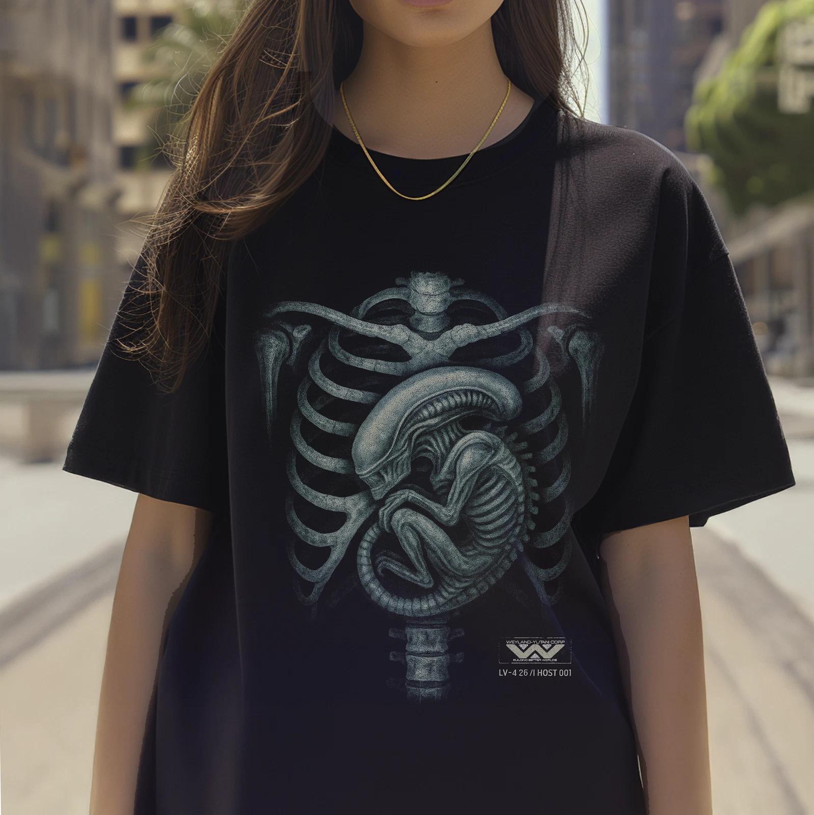 

Alien Chestburster T shirt | Xenomorph X-Ray Sci-Fi Horror Tee | Weyland-Yutani M