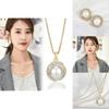 Trendy Surrounding Pearl Necklace With Matching Earrings Perfect Gift For Mothers