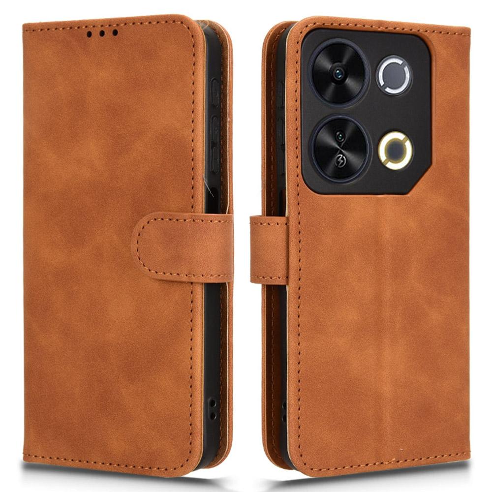 For Itel P65 Leather Case Skin-Feel Anti-Drop Wallet Flip Phone Cover