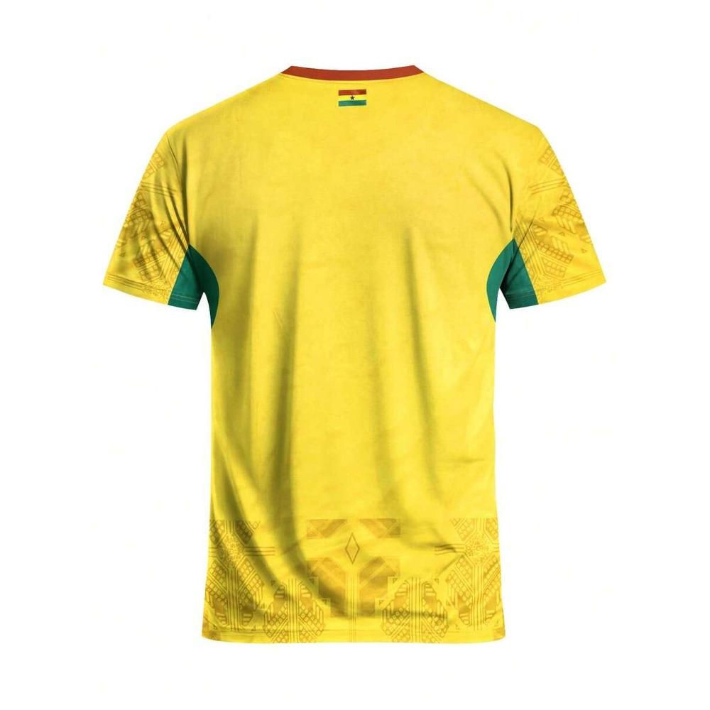 Ghana football-themed sports jersey, African national dark pattern black star printing design