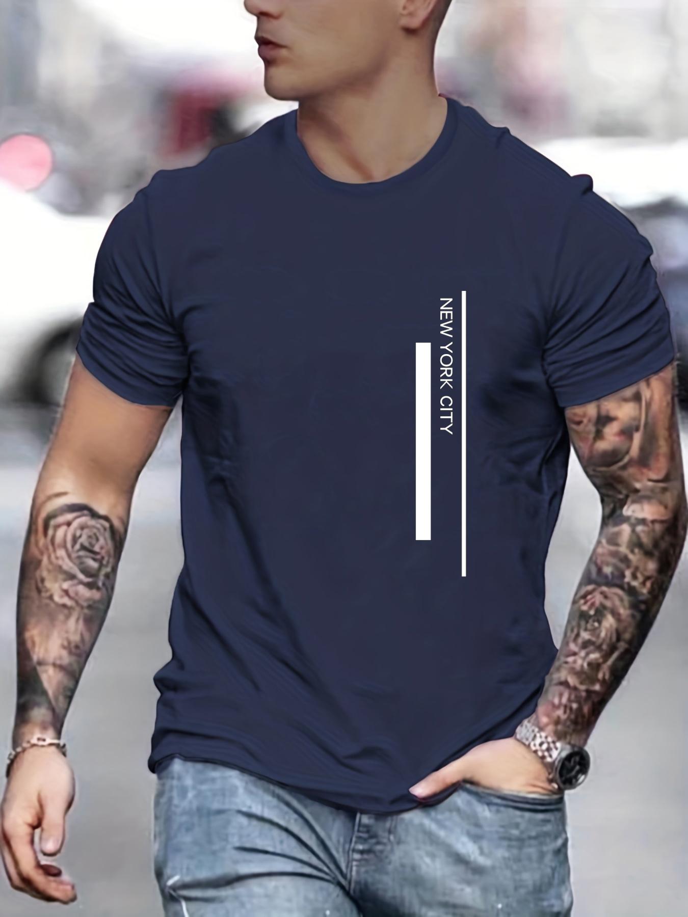 

Men s Summer Loose Cotton NEW WORK CITY Printed Casual Round Neck Short Sleeved Breathable Sports Versatile T-shirt 4XL