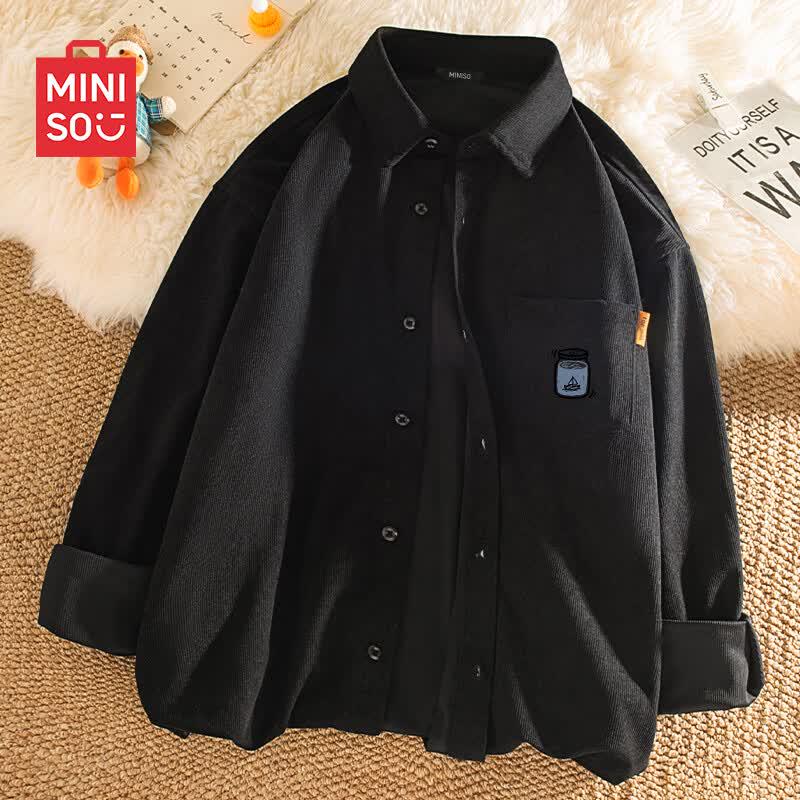 MINISO Men's Corduroy Long Sleeve Shirt