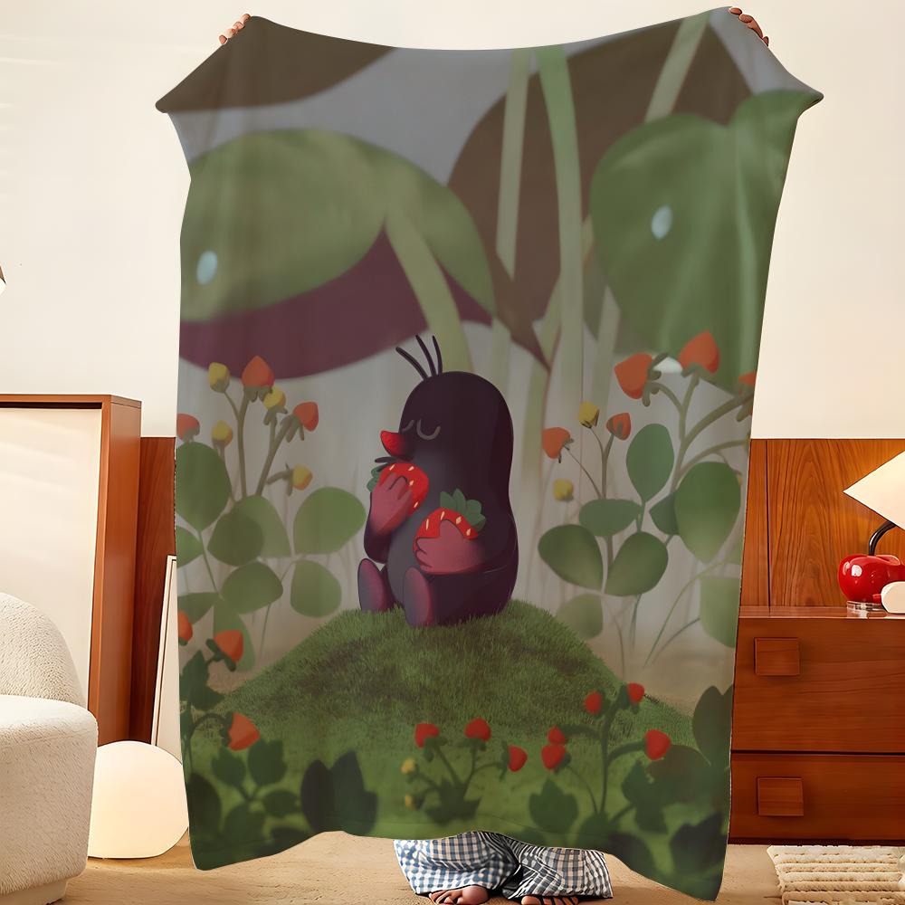 Cartoon T-The L-Little M-Mole Throw Flannel Throw Blanket, Lightweight Cozy, Durable Washable Cute Cool