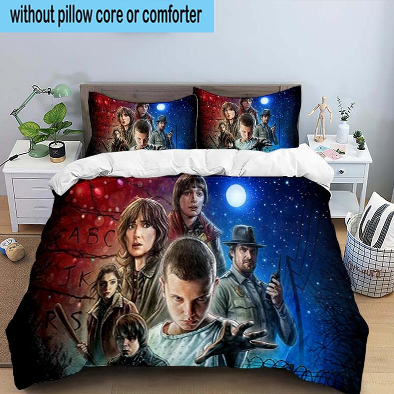 Stranger Eleven Upside Down 3PCS Bedding set,Ideal for1pc Duvet Cover And 2pcs Pillowcases Perfect for Christmas gift,Ideal for Bedroom, Dormitory