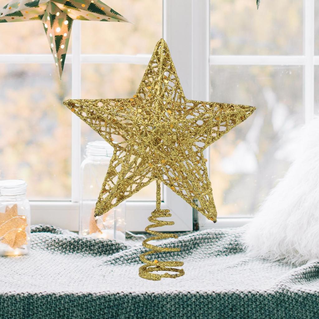 Christmas Tree Ornaments Xmas Home Decor Creative Treetop Glitter for Year Party Supply