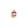 MamacitaSlay Special Meaningful diy Twelve Months Birthstone Colorful Square Glass Stainless steel charm jewelry accessories