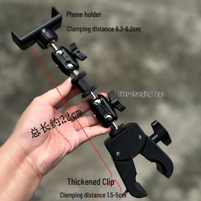 360° Shockproof Excavator Phone Holder with Rearview Mirror Mount and Heavy-Duty Crab Claw Clip for Trucks