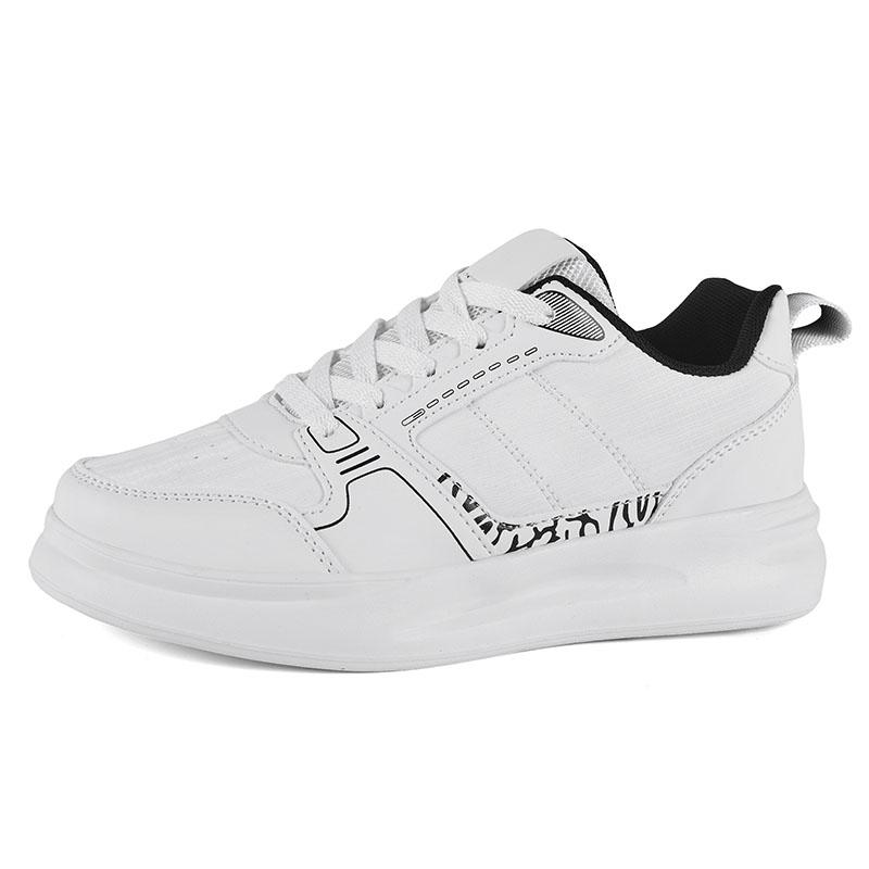 Vulcanize shoes for women, classic sports shoes, lace-up, skateboard, walking, white running sneakers