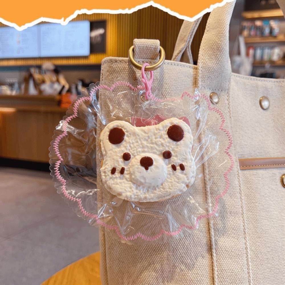 Little Bear Toast Squeeze Toys Keychain Slow Rising Squishy Toy Keychain  Bag Pendant