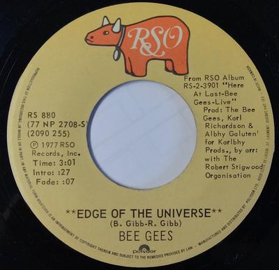 7inch Record BEE GEES - Edge Of The Universe / Words RS880 RSO 1977 Canada Pop Used