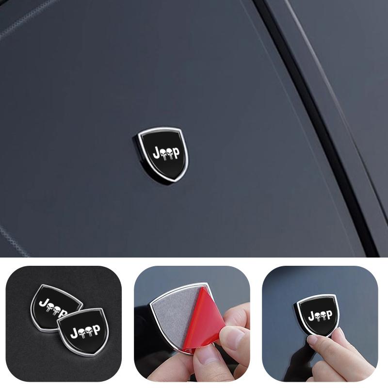 Car Personalized Decor Sticker Silver Shield Shape Emblem For Jeep Cherokee Patriot Liberty Wrangler JK JL Commander ALZ1