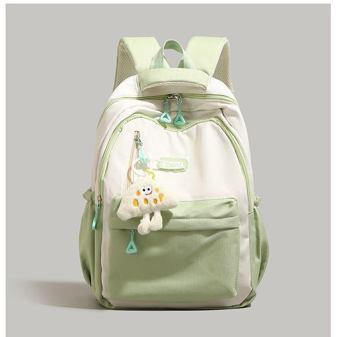 Premium Contrasting Color Backpack 2025 New Fashion Female College Student Schoolbag Large Capacity Backpack Short Trip Bag