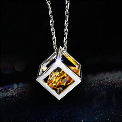 Car Pendant Mirror Decoration Car Crystal Hanging Ornament Charm Decoration Crystal Accessories Bag Mirror Pendant (Yellow)