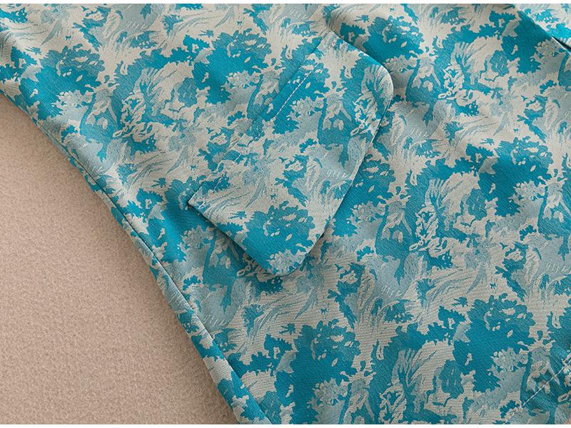 Elegantní žakárové sako slim fit - Dámské jarní/letní se 7/8 rukávem