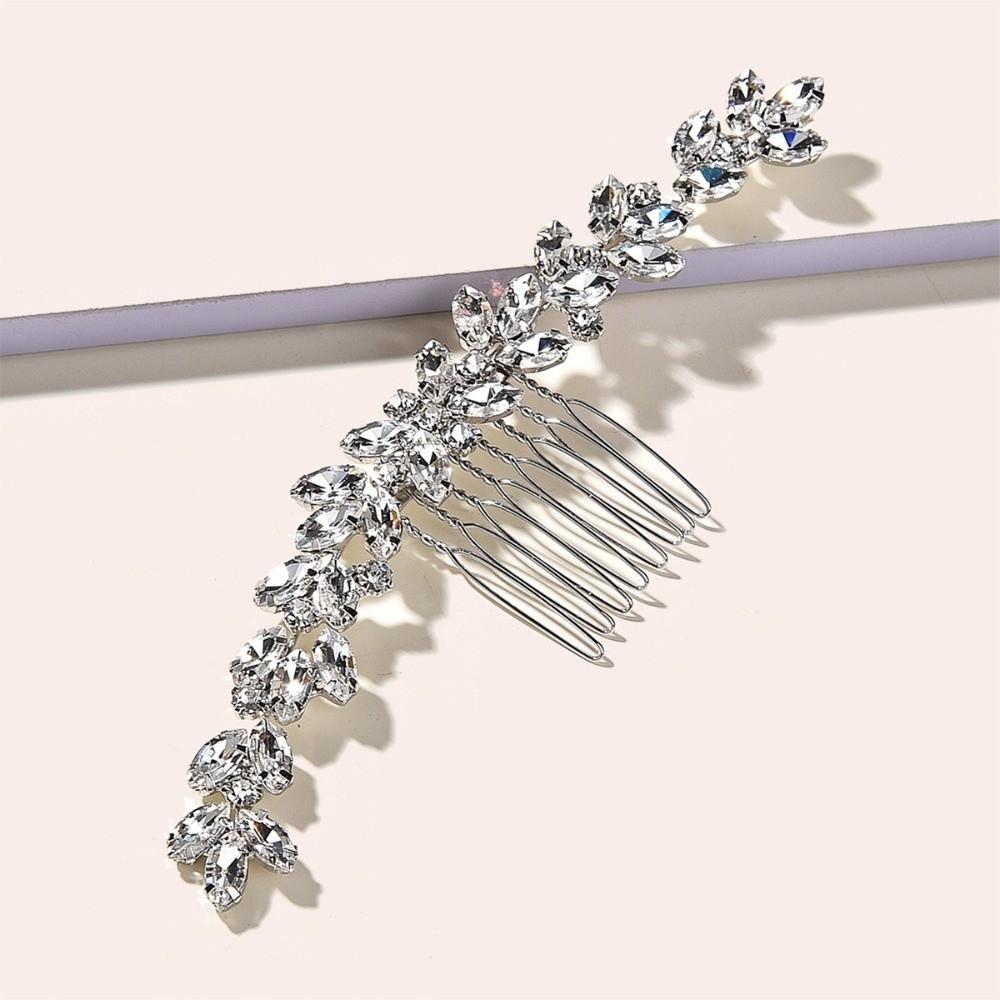 Silver Toothed Insert Comb Gold Hair Clip Luxury Rhinestone Hairpin  Festival