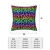 Colofrul Rainbow Leopard Print Animal Skin Cheetah 2 Pcs Square Pillowcase Pillow Cover Cushion Throw Pillow For Home Sofa